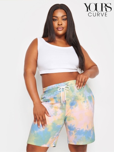 Желтый - Yours Curve Tie Dye Joggers Shorts (E00647) | €25