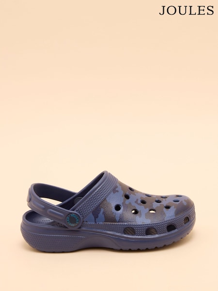 Joules Kids' Poole Navy Camo Slip-On Clogs (E00652) | R$ 140