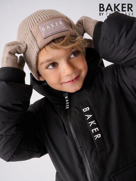 Neutral - Baker by Ted Baker Set für Jungen mit Beanie und Handschuhen (E00658) | 16 €