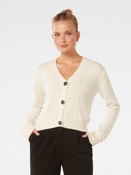 Forever New White Alice Button Through Cardigan (E00672) | €41.50