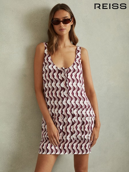 Reiss Oxsana Wave Print Mini Dress (E00687) | €249