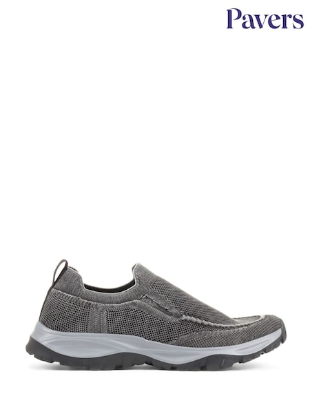 Pavers Black Lightweight Slip On Trainers (E00737) | €57