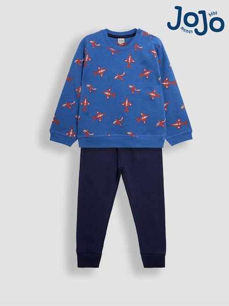 JoJo Maman Bébé Cobalt Arrows Print Sweatshirt and Joggers Set (E00815) | €49