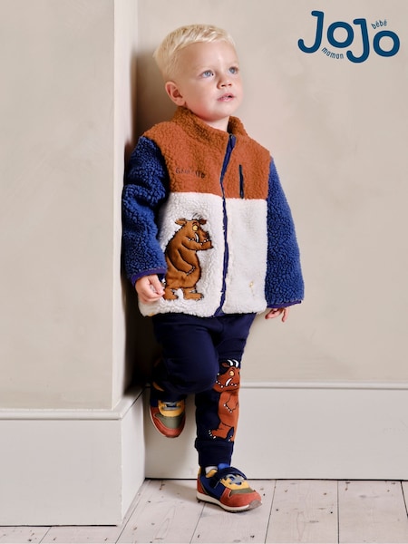 JoJo Maman Bébé Red The Gruffalo Appliqué Zip-Up Teddy Fleece (E00827) | €57