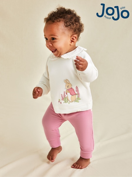 JoJo Maman Bébé Cream Peter Rabbit Appliqué Sweatshirt and Leggings Set (E00831) | € 46
