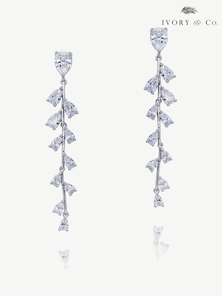 Silver - Ivory & Co Willow Trailing Vine Earrings (E00839) | kr1 160
