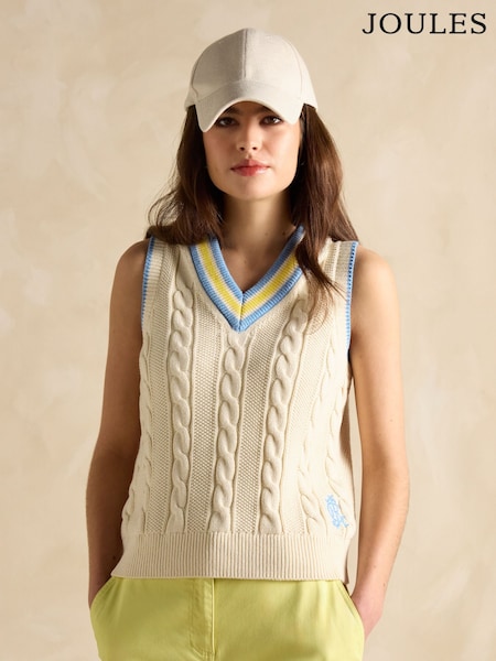 Kermanvaalea - Joules Deuce Cable -neulottu puuvillaliivi (E00903) | €79