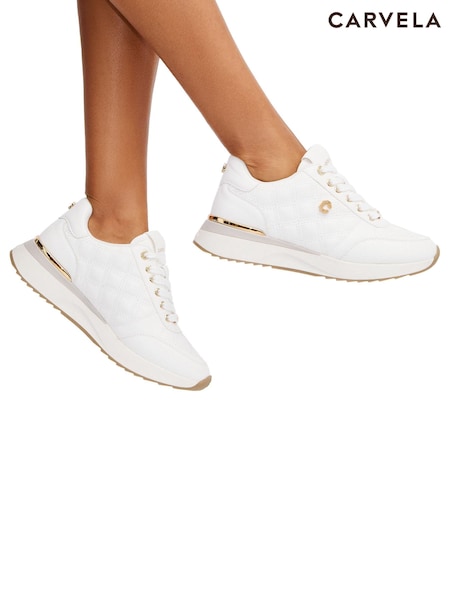 Branco - Carvela Diamond Quilt Runner Trainers (E00925) | R$ 1.375