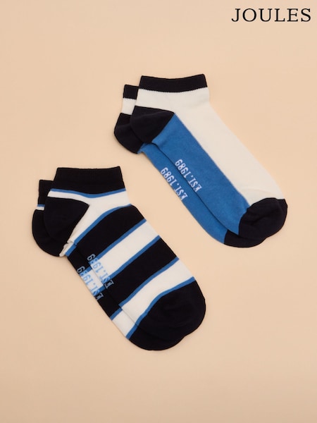 Синій - Joules чоловіки Rilla Pack of Two Trainer шкарпетки (E00955) | 481 грн