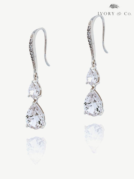 Ivory & Co Silver Plated Detroit Crystal Earrings (E00963) | €69