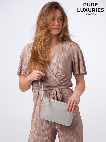 Silber - Pure Luxuries London Addison Nappa Leather Clutch Bag (E01048) | 61 €