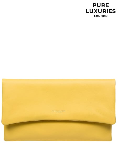 Желтый - Pure Luxuries London Amelia Nappa Leather Clutch Bag (E01055) | €52