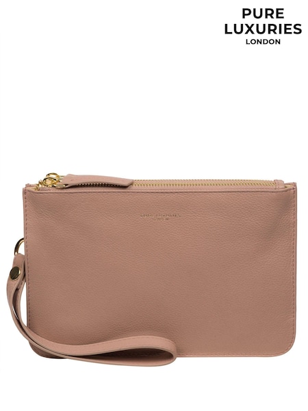 Pink - Pure Luxuries London Addison Nappa Leather Clutch Bag (E01080) | 290 LEI