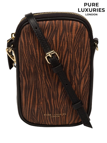 Pure Luxuries London Alaina Nappa Leather Cross-Body Phone Bag (E01099) | ₪181