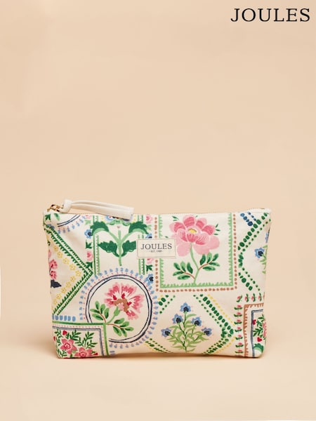 Joules Carrywell Cream Tile Print Zip Pouch (E01144) | €21.95