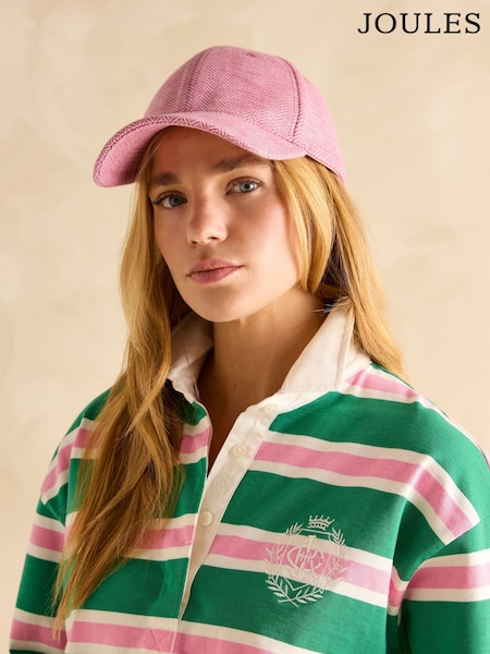 Joules Daley Pink Herringbone Cap (E01215) | €34