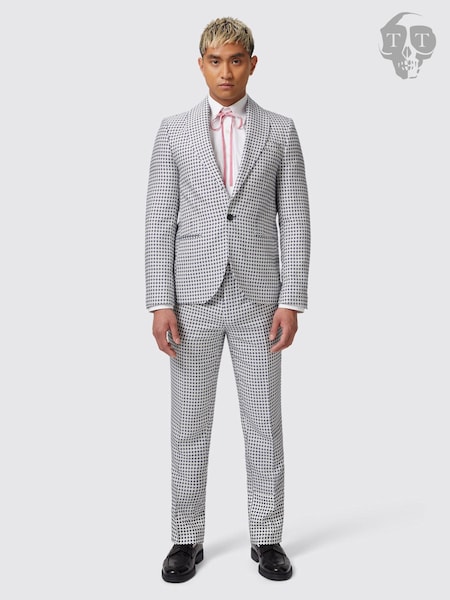 Twisted Tailor White Slim Fit Siorek Jacquard Jacket (E01249) | €79