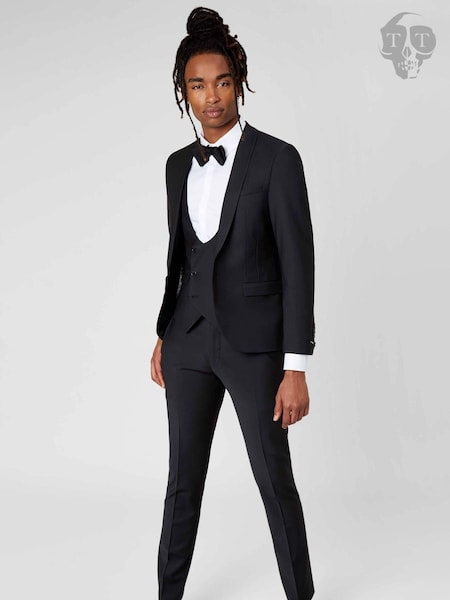 Negru - Normală - Twisted Tailor Skinny Fit Ellroy Wool Jacket (E01252) | 543 LEI