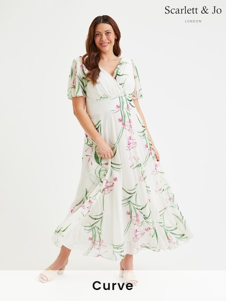 Бежевый - Scarlett & Jo Isabelle Angel Sleeve Maxi Dress (E01384) | €57