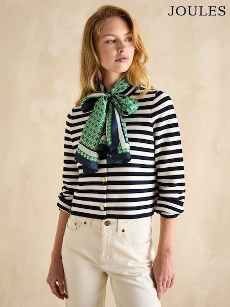 Vihreä - Joules Windsor Printed Long Silk Scarf (E01396) | €71