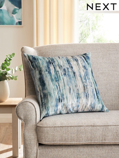 Blue 59 x 59cm Haze Velvet Stripe Cushion (E01422) | €38