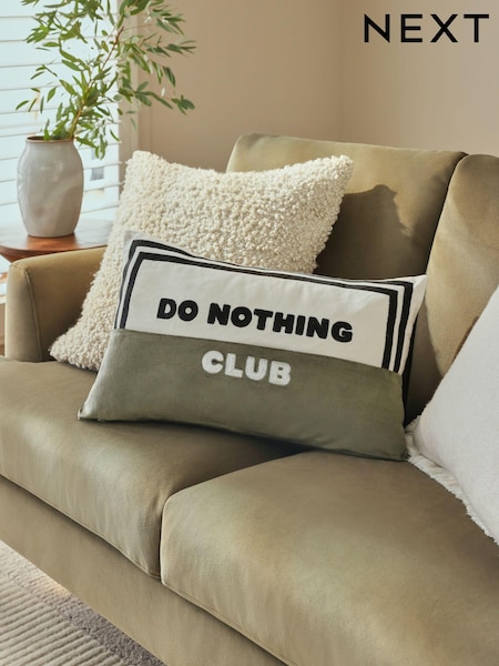 Do Nothing Club Slogan Velvet Cushion (E01430) | ‏65 د.إ.‏