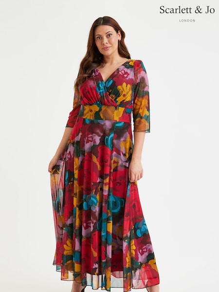 Scarlett & Jo Verity 3/4 Sleeve Maxi Gown (E01445) | 396 LEI