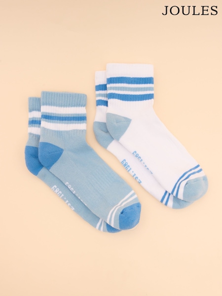 Joules Women's Volley Blue Pack of Two Tennis Socks (E01481) | €11.95