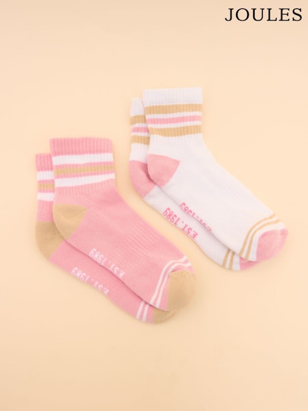 ורוד - Joules Women's Volley Pack Of Two Tennis Socks (E01482) | ‏50‏₪