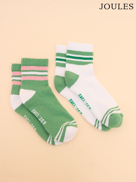Joules Women's Volley Green Pack of Two Tennis Socks (E01483) | €11.95