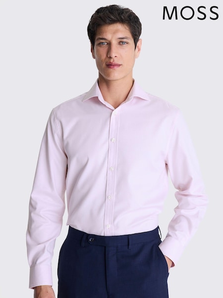 Vaaleanpunainen - Normaali lahje - Moss Dobby Stretch Shirt (E01546) | €79