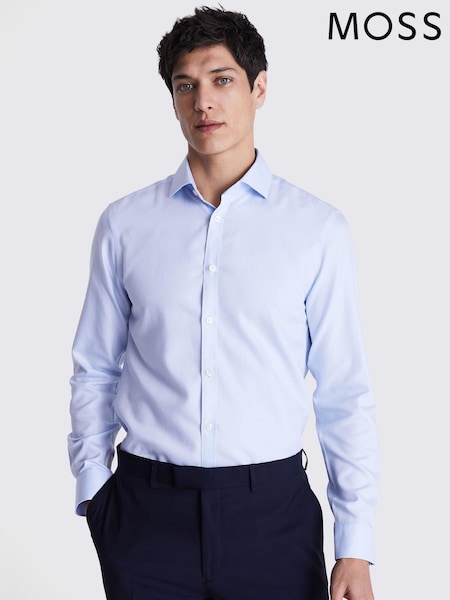 MOSS Slim Fit Dobby Textured Non Iron 100% Cotton Shirt (E01553) | 260 LEI
