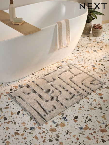 100% Cotton Textured Stripe Bath Mat (E01586) | 27 €