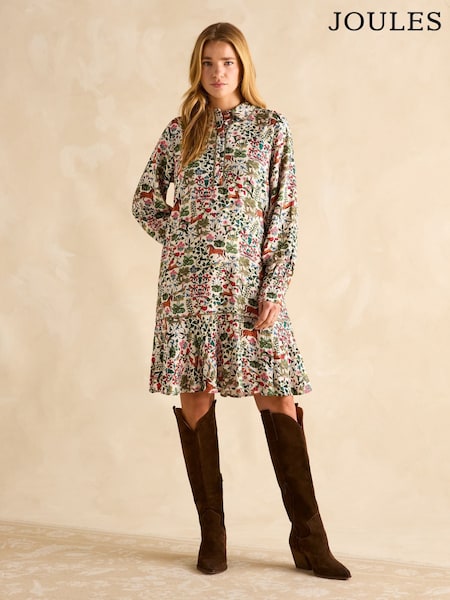 Joules Lydia Multi Long Sleeve Shirt Dress (E01621) | $118