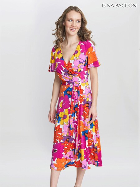 Gina Bacconi Pink Ellie Fit And Flare Dress (E01635) | €66