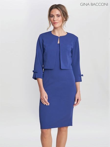 Gina Bacconi Blue Corinne Crepe Dress And Jacket (E01640) | €263