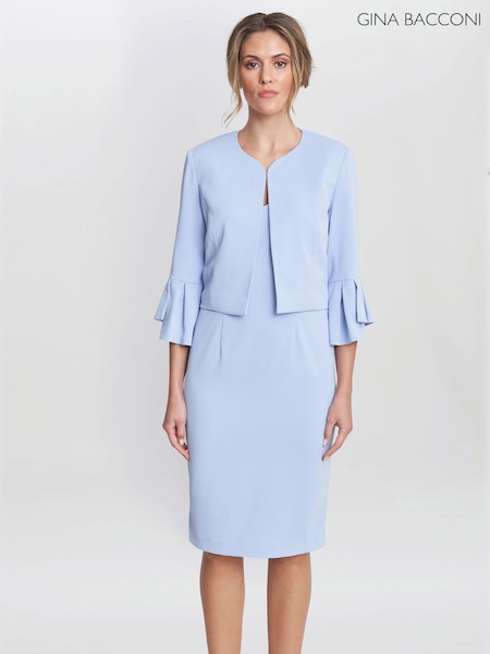 Gina Bacconi Blue Melissa Crepe Dress (E01657) | €263