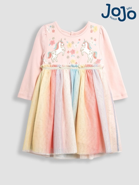 Jojo Maman Bébé Unicorn Rainbow Tulle Party Dress (E01710) | ‏252 ر.س.‏
