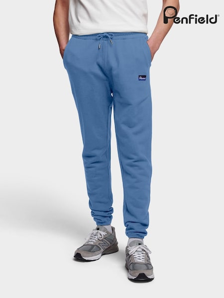 Penfield Blue Chrome Mens Relaxed Fit 100% Cotton Original Logo Joggers (E01718) | €99
