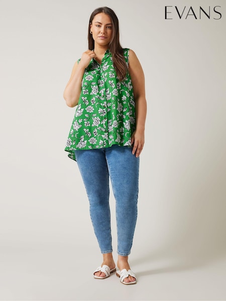 Evans Curve Floral Print Tunic (E01755) | €17.50