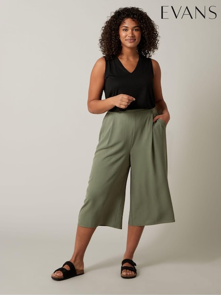 ירוק חאקי - Evans Curve Culottes (E01756) | ‏161‏₪