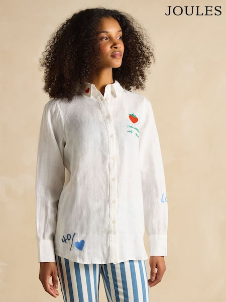 Joules Set Match White 100% Linen Shirt (E01800) | R$ 740