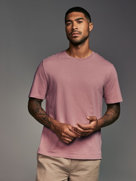 Pink Blush Regular Fit Essential Crew Neck Cotton T-Shirt (E01808) | €9