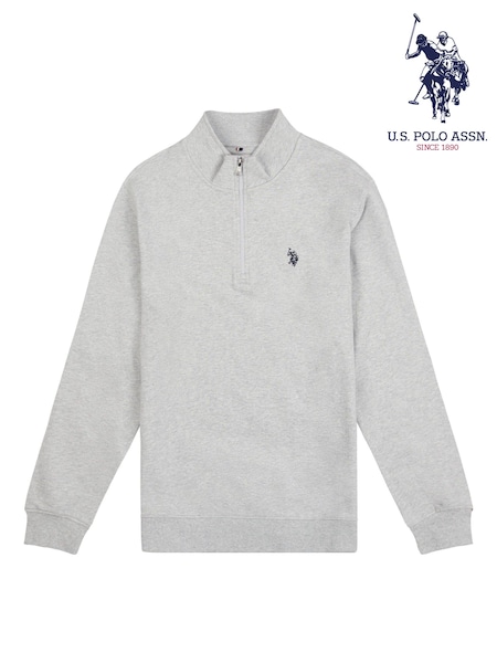 Сірий - U.S. Polo Assn. Чоловічий світшот класичного крою на блискавці (E01844) | 3 905 грн
