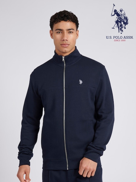 U.S. Polo Assn. Blue Mens Classic Fit Luxe Funnel Tracksuit Top (E01856) | R$ 740