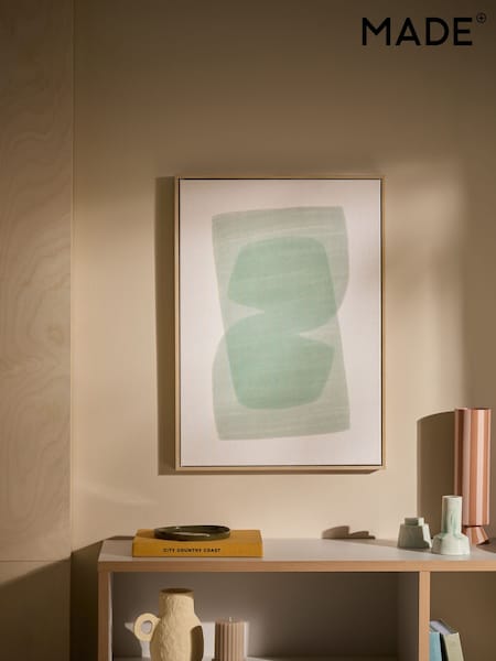 MADE.COM Kinney Turquoise Abstract Canvas Wall Art (E01896) | €54