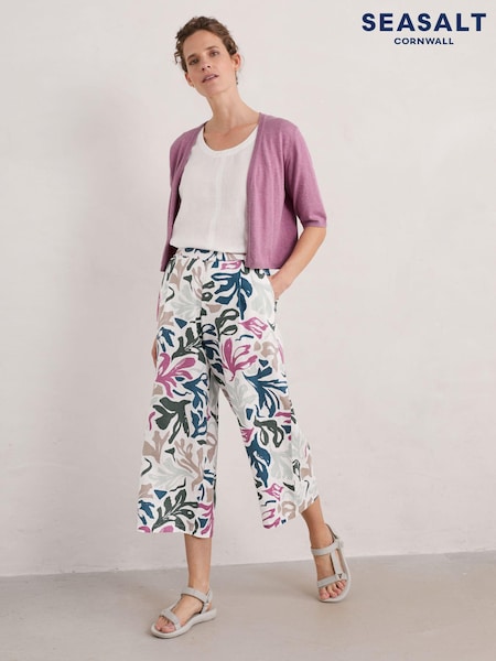 Seasalt Cornwall Multi Peaceful Haven 100% Linen Culottes (E01944) | AED204