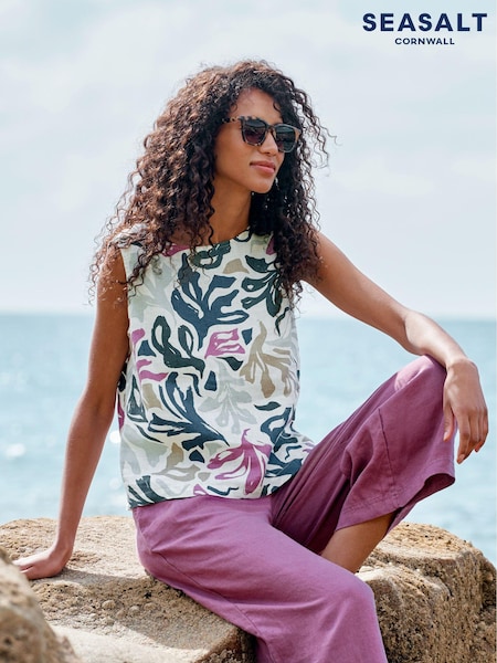 Seasalt Cornwall Multi Chrome Colour 100% Linen Study Vest (E01991) | €30