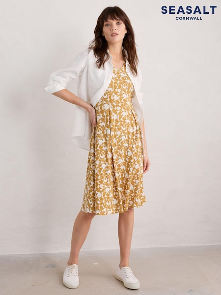 Seasalt Cornwall Yellow Pier View Jersey Dress (E02013) | €38