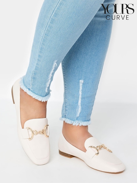 Valkoinen - Yours Curve Link Loaferit leveässä E-istunnossa (E02059) | €58